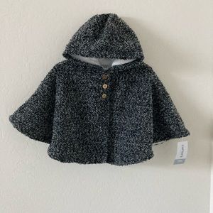 Carters Baby Girl Plush Lined Grey Cape Poncho Sz 12mo